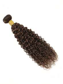 Chocolate Brown Kinky Curly Human Hair 1 Bundles 100% Brazilian Virgin Human Hair Weave Remy Human Extensions #4
