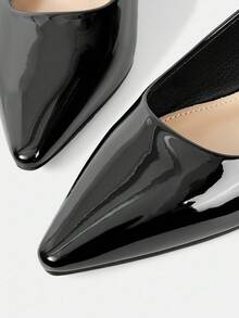 Mnmlis Zapatos planos de punta fina con correa de Mary Jane y espalda abierta de moda para mujer en color negro - Negro - Ver 7