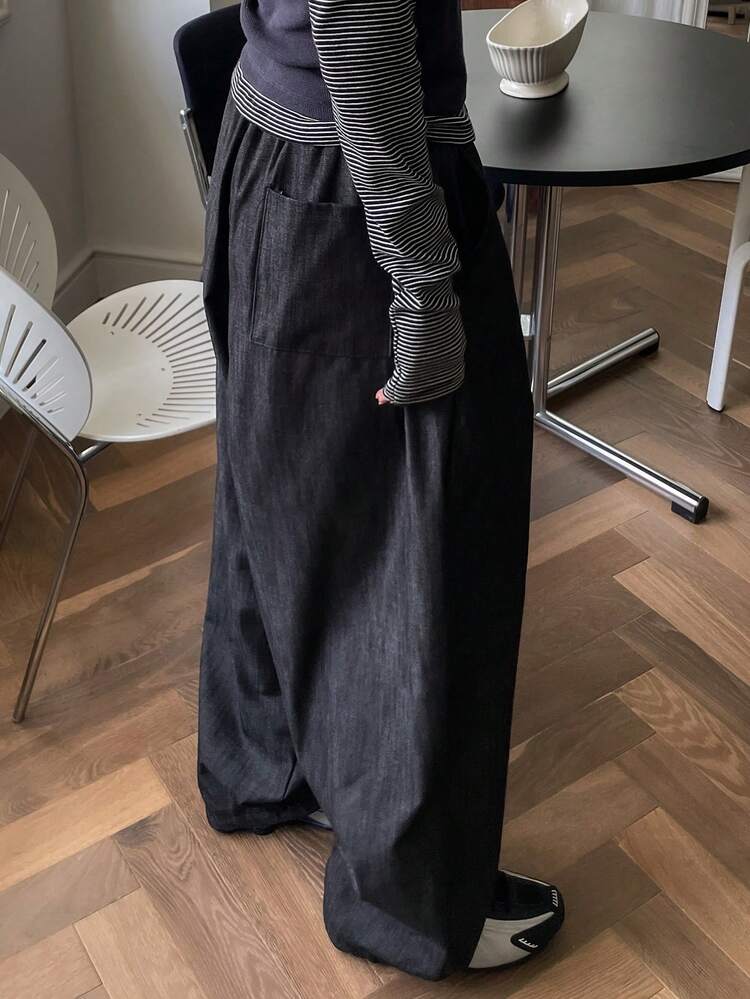 High Waist Slimming Drawstring Loose Casual Wide Leg Jeans For Women Y2k