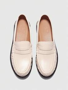 CUCCOO BIZCHIC 女式休闲一脚蹬平底运动鞋 - 米色 - 查看 2