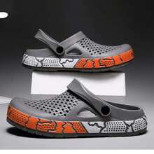 Sandalias tipo zueco unisex transpirables  tipo clog, con gran sensación de ajuste. Suela gruesa, reforzada y antideslizante, diseño de punta redonda y huecos, antibacterianas y cómodas. Perfectas para el hogar, actividades al aire libre, fiestas y playa. - Gris - Ver 3