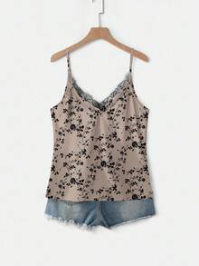 Mellowie 大码休闲简约玫瑰碎花吊带背心和背心，适合夏季度假