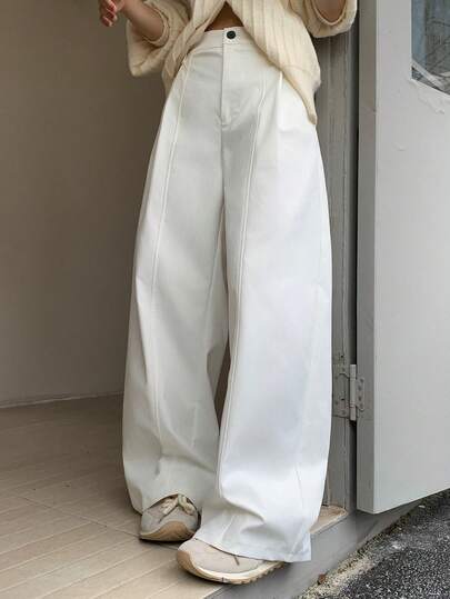 DAZY レディース ルーズフィット ストレートレッグパンツ、カジュアル 秋冬