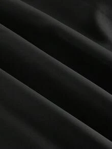 SHEIN MOD 一件式露肩系带黑色中长连衣裙 - 黑色 - 查看 4