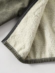 2 Stück/Set Jungen Lässig Outfit, beinhaltet thermisch gefütterte Kapuzenjacke und Hose, geeignet für Herbst und Winter, Alltag, Outdoor und Sport, thermisch gefüttert