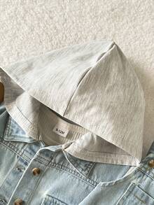 Playful Pals Baby Boys' Denim Jacket And Adjustable Strap Jeans Set, Casual Lightweight Washed Denim Outfit With Hoodie, Pockets, Button Decoration, Soft Cotton Fabric, Suitable For Everyday, Party, School, Autumn/Winter - Light Wash - View 10