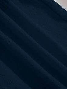 Franclia Button Decor Off Shoulder Solid Color Elegant Long Sleeve Sweater - Navy Blue - View 3