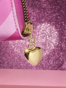 THE POWERPUFF GIRLS X SHEIN 1 Piece Cute Cartoon Character Printed Zipper Pu Leather Short Wallet, Organ Compartment, Card Storage, Suitable For Teenagers And Ladies, Blossom, Bubbles, Buttercup, Friendship, Love.,Gift Ideas - 粉色 - 查看 5