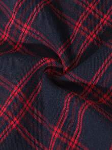 Teen GirlCasual Christmas Homewear V-Neck Graphic Sweatshirt & Plaid Pants Set - Red - View 8