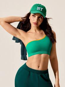 Core Rhythm Regata Ajustada Confortável com Recorte Contrastante para Mulheres