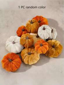 8Pcs-Velvet Faux Pumpkins For Halloween Decor - Elegant Mix Of Orange, Brown & Champagne | Perfect For Fall, Thanksgiving & Harvest Season Home Accents Pumpkin Decor Pumpkin Decorations Best Gifts Birthday Graduation,Halloween Party Decorative, Christmas Decorations Random Color - 彩色 - 查看 9