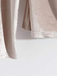 GlowEve Blusa elegante de terciopelo color albaricoque para mujer, otoño/invierno