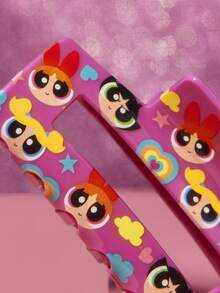 THE POWERPUFF GIRLS X SHEIN Fashion Rose Pink Large Size Claw Hairpin Cute Printing Suitable For Styling Beauty Use Y2K When Tying Hair,Gift Ideas - 玫紅色 - 查看 6