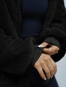 SAYEHFBABY Damen-Kapuzenpullover aus einfarbigem Fleece, dicker, warmer Pullover, für Damen, Herbst/Winter, langärmelige Oberteile