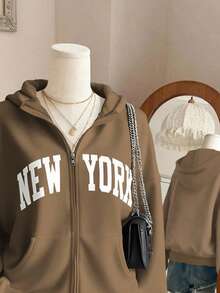 Lalippa 女士休闲字母印花卫衣，秋冬款