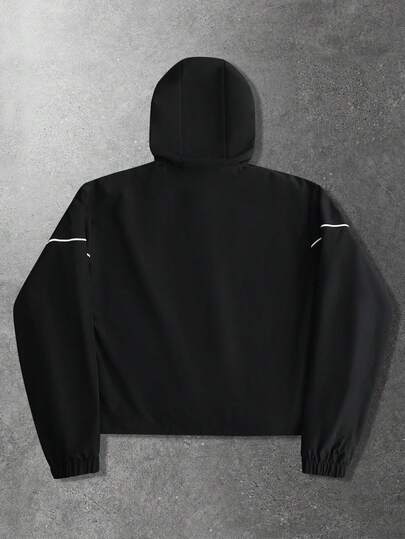 Veste et manteau pour hommes, veste coupe-vent de style moto avec imprimé anglais et design américain de rue