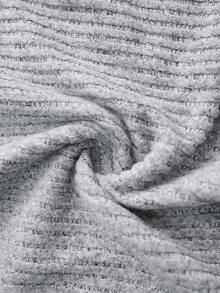 Elenzga Neues Damen Große Größen Set mit hochkrageniger gerippter Strickvelour-Bluse mit Metalldekoration und asymmetrischen Glockenärmeln sowie weiter Hose, vielseitig einsetzbar, elegant und modisch, lässig und festlich, bequem für Herbst/Winter