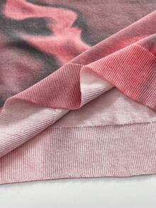 ROMWE MEN Street Life Men's Crew Neck Bright Color Figure Shadow Knit Sweater, Long Sleeve Top - Pink - View 5