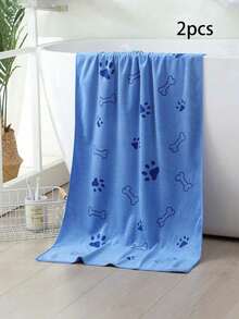 1/2pcs Pet Dog Grooming Towel 19.6*39.3 Inch Microfiber, Pet Bath Towel Dog Absorbent Towel Quick Drying Puppy Bath Products For Small, Medium And Large Dogs (Bright Colors, PAWS, Bones) - Multicolor - View 13