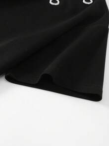 SHEIN Unity 2 chiếc áo thun nữ dáng rộng dày dặn, dáng rộng, dáng xiên, có đinh tán, khoen và kim loại phong cách Punk, màu đen và xám - Nhiều màu - Xem 3