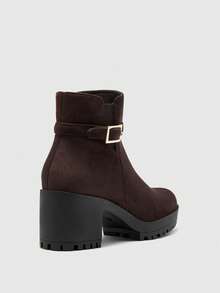 CUCCOO BIZCHIC Women's Fashion Versatile Commute Chunky High Heel Ankle Boots