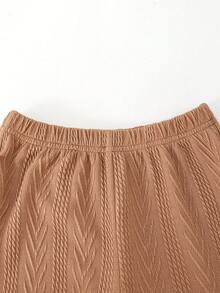 Young Girls Elegant Long Sleeve Co-Ords With Collar Bow Tie And Pearl Embellishments - Multicolor - View 7