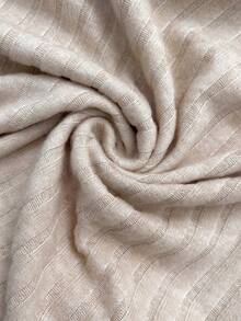 SHEIN LUNE Apricot Lace Patchwork Textured Women Long Sleeve T-Shirt - Apricot - View 6