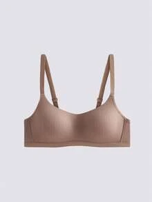 Loungeista 4件装女士舒适睡眠多色休闲条纹无钢圈软杯纯色文胸内衣 - 彩色 - 查看 10