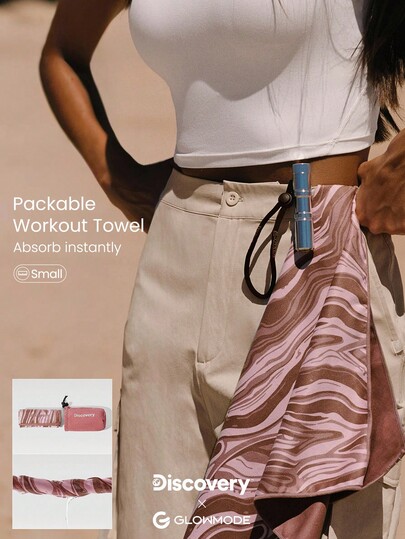 GLOWMODE X Discovery Don't Sweat It Quick-Dry Sweat-Wicking Pattern Print Towel With Pouch Hiking Running Outdoor Workout Active