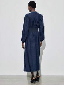 Maija Women's Fashion Front Button Denim Dress, Suitable For Commuting