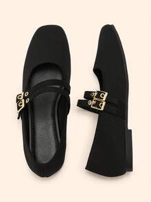 CUCCOO BASICS 女士时尚玛丽珍圆头平底鞋 - 黑色 - 查看 12