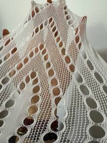 Swim SXY Ladies' Solid Color Off-Shoulder Slim-Fit Long Sleeve Cover-Up For Vacation Dressing,Summer Beach - White - View 5