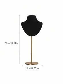 1 pièce Support de présentation de collier en métal, buste réglable, vitrine à bijoux, base en velours pour comptoir, décoration de magasin de détail moderne, ornement robuste pour exposition - Multicolore - Voir 11