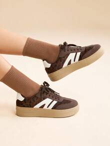 CUCCOO EASI Zapatillas deportivas casuales con cordones y estampado de leopardo, aptas para primavera y otoño - Multicolor - Ver 9