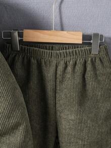 2 Stück/Set Jungen Lässig Outfit, beinhaltet thermisch gefütterte Kapuzenjacke und Hose, geeignet für Herbst und Winter, Alltag, Outdoor und Sport, thermisch gefüttert