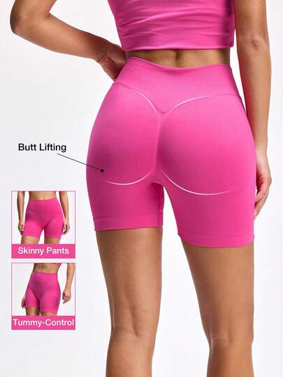  LOUNGEISTA 高腰收腹短裤，隐藏式提臀紧身短裤，骑行短裤，女士紧身短裤，健身短裤，运动打底短裤