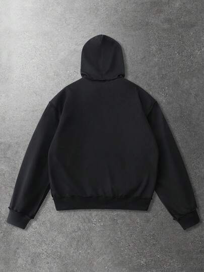 Unisex Hooded Sweatshirt, Casual Street Style American Patchwork English Print Hoodie, Autumn/Winter