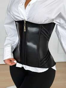 Fashionable Front Zipper Seamless Waist Cincher
