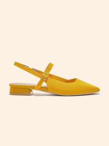 CUCCOO BASICS Zapatos planos de mujer de unicolor, casuales, suaves, cómodos y versátiles - Amarillo - Ver 2