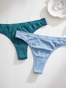 9pcs/Pack Comfortable Seamless Thong Panties, Casual Series - Multicolor - View 5