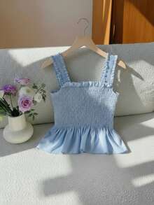 3pcs/Set Matching Mother & Daughter Casual All-Match Versatile Daily Wear Black & White Striped Ribbed Cropped Tank Top, Fashionable & Cute