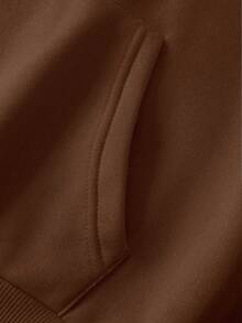 INAWLY 大码女式休闲卫衣，咖啡色，经典英文字母印花长袖卫衣，外套，教师装，返校季，毕业季，日常穿着，冬季夹克，必备单品，吸睛时尚百搭设计 - 咖啡棕 - 查看 7