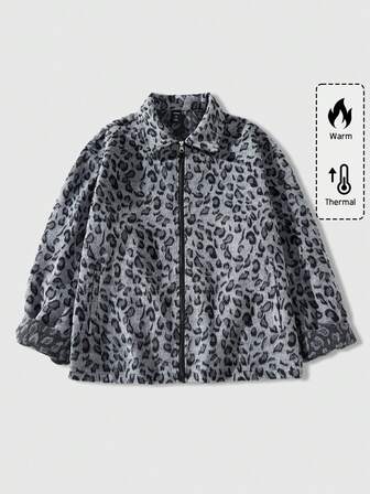Street Life Men's Animal Print Leopard Pattern Jacket, Suitable For Everyday Wear In Autumn/Winter