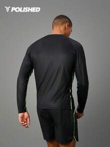 Gym Rark Bộ đồ nam in chữ, áo dài tay và quần short, quần lót bó sát, bộ đồ thể thao nam, bộ đồ tập gym, bộ đồ tập luyện. - màu đen - Xem 2