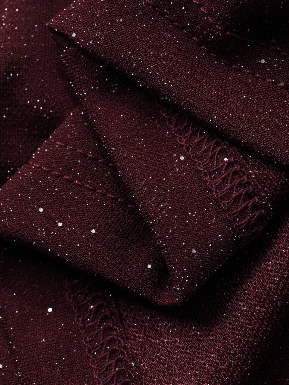 Women's Sequin Decor Fitted Long Off Shoulder Long Sleeve Elegant Dress New Year Christmas