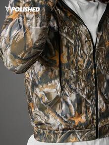 Sport MetroGents 男士五角星图案连帽长袖夹克 - 彩色 - 查看 7