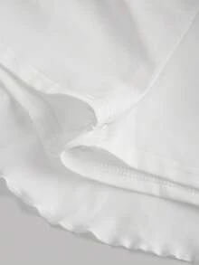 SHEIN Girlism Tween Girl Streetwear Style Knitted Solid Color Drawstring Waist Ruched Hem Skirt