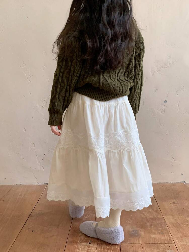 Young Girls Solid Color Casual Loose Fit Versatile Korean-Style A-Line Skirt