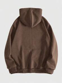 ROMWE MEN Goth 男士骷髅字母印花拉链连帽衫，长袖，适合上学、秋冬穿着