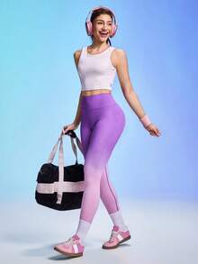 Core Rhythm Leggings casuales de cintura alta con efecto degradado para mujer - Multicolor - Ver 2